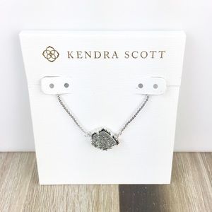 Kendra Scott Tess platinum drusy silver necklace